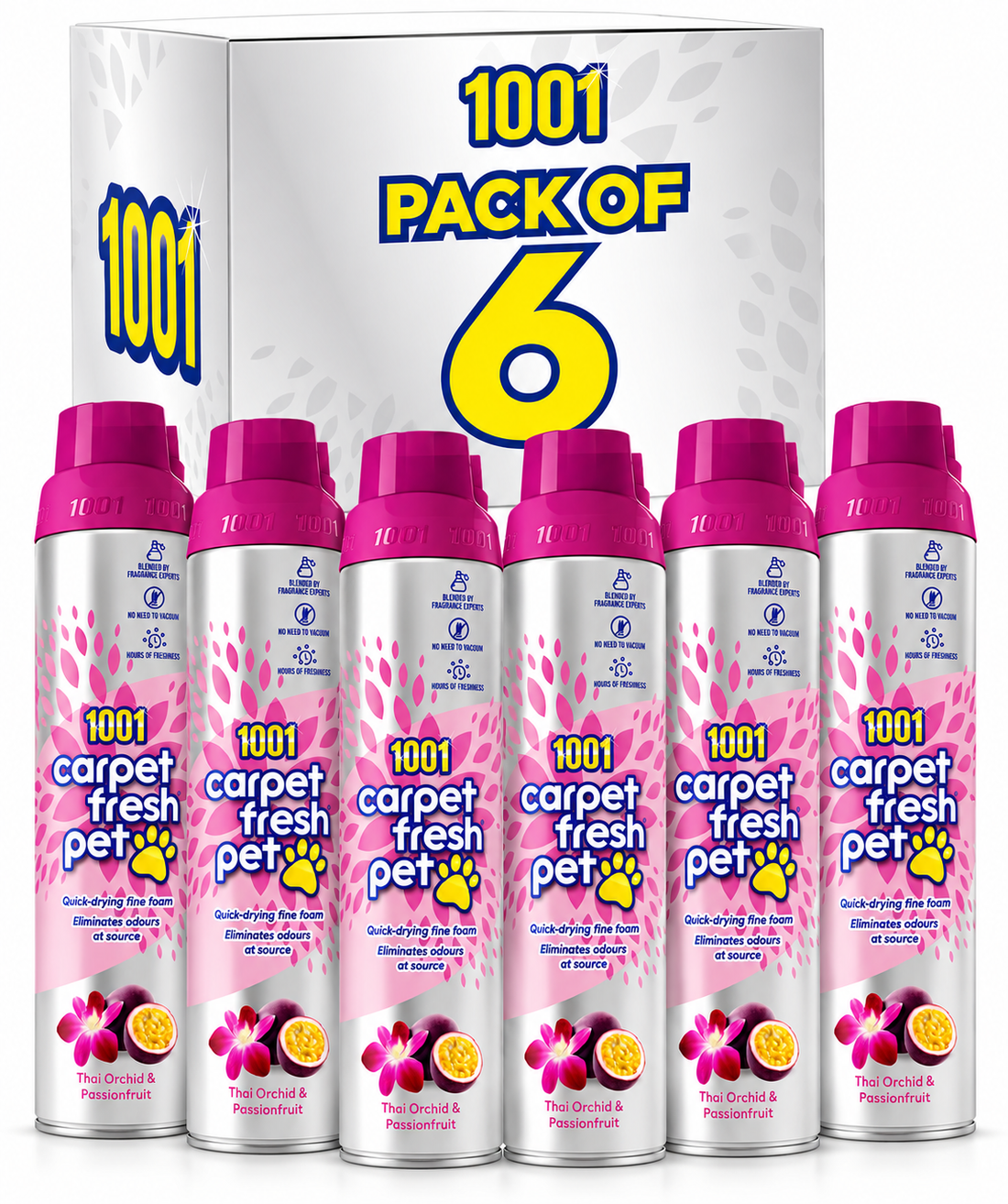 1001 Carpet Fresh Pet Odour Thai Orchid & Passionfruit (6 x 300ml)