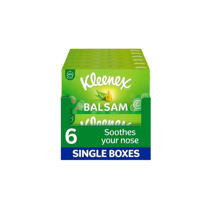 Kleenex Balsam Facial Tissue Box (Pack Of 6)