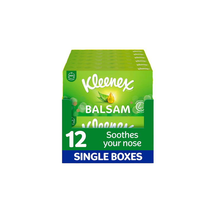 Kleenex Balsam Facial Tissue Box (Pack Of 12)