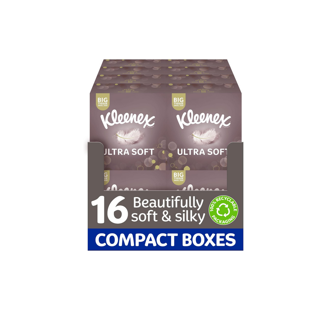 Kleenex Ultra Soft Tissue Boxes (Pack Of 16)