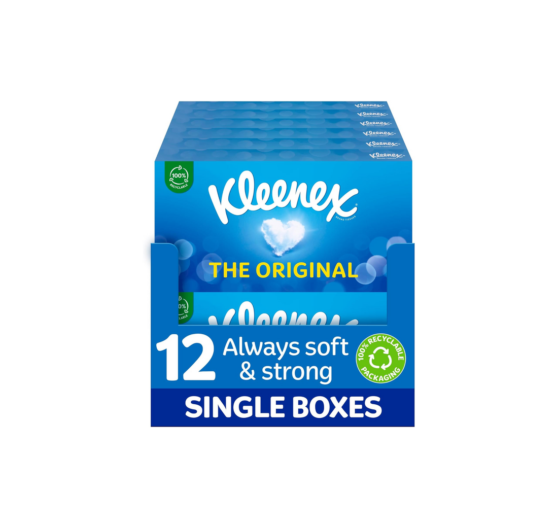 Kleenex Original Facial Tissue Boxes (Pack Of 12)