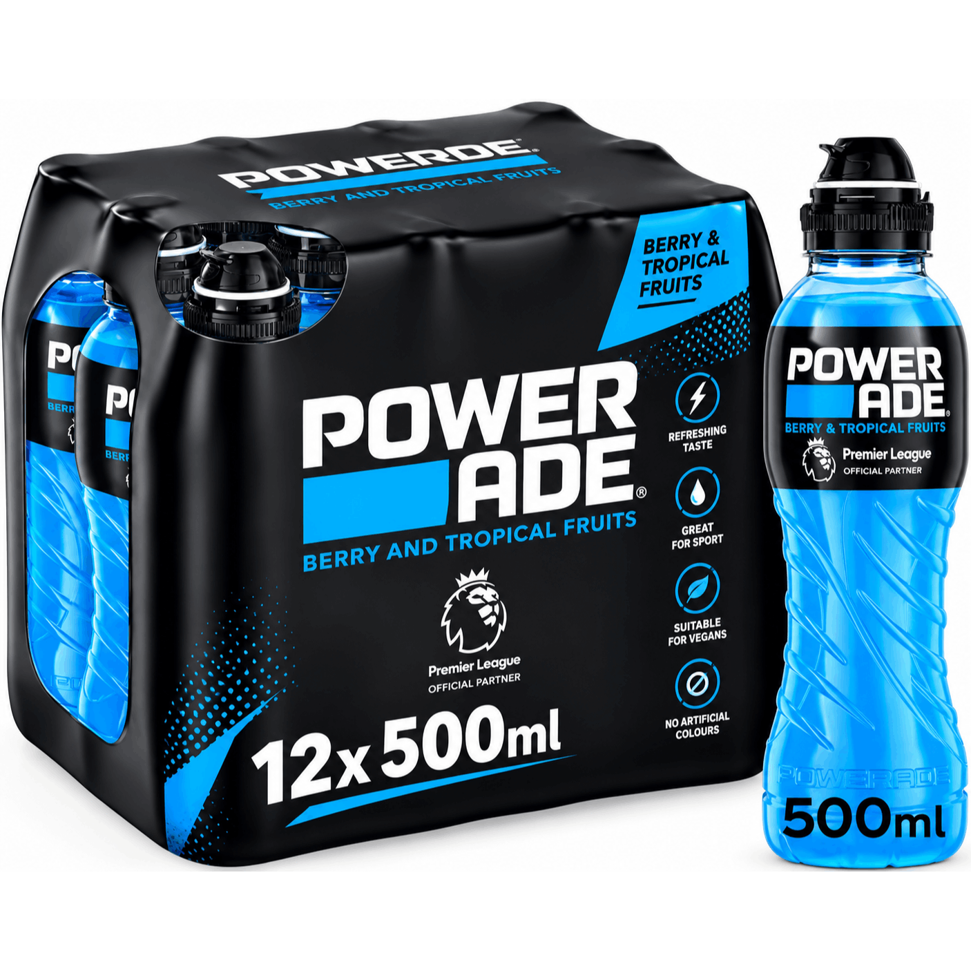 Powerade Berry & Tropical Isotonic Sports Drink 500ml Bottles