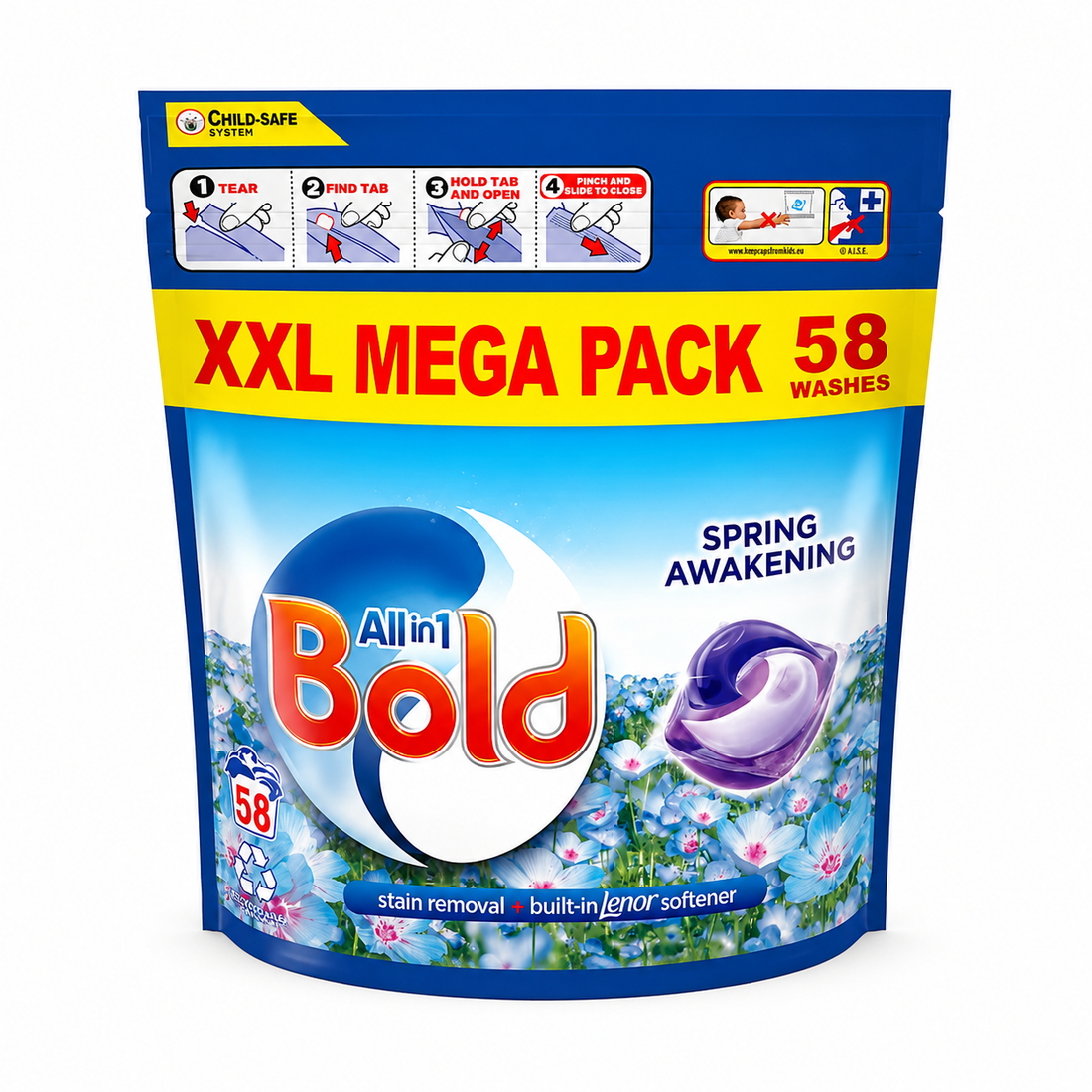 Bold All-in-1 Laundry Pods Spring Awakening – 58 Washes