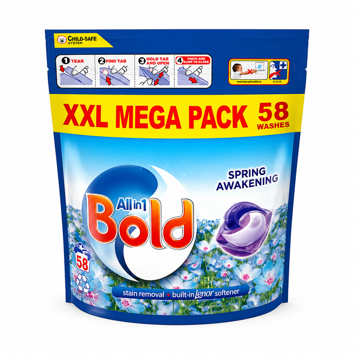 Bold All-in-1 Laundry Pods Spring Awakening – 58 Washes