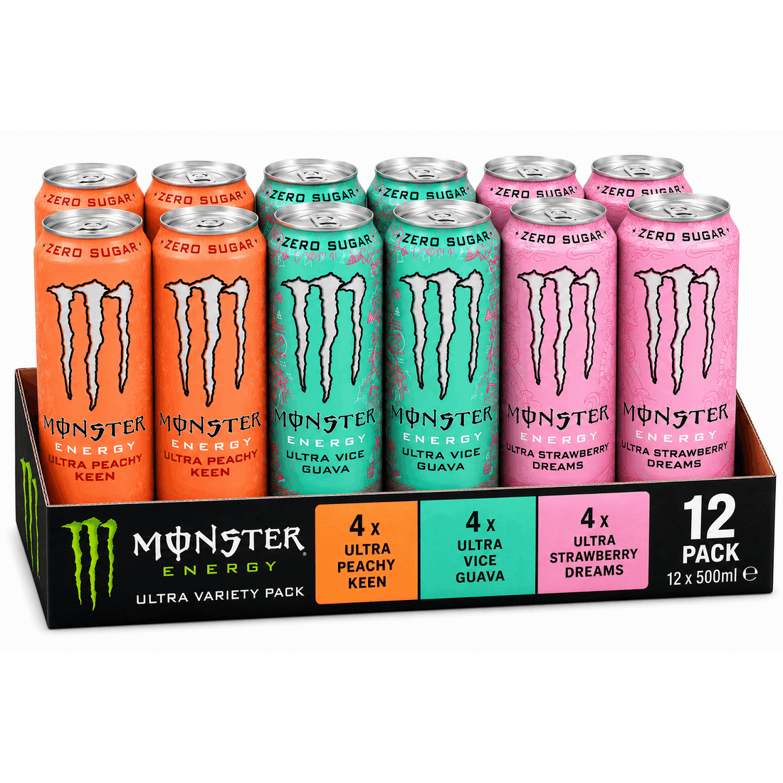 Monster Energy Ultra Zero Sugar Mixed Flavour 12 x 500ml Cans