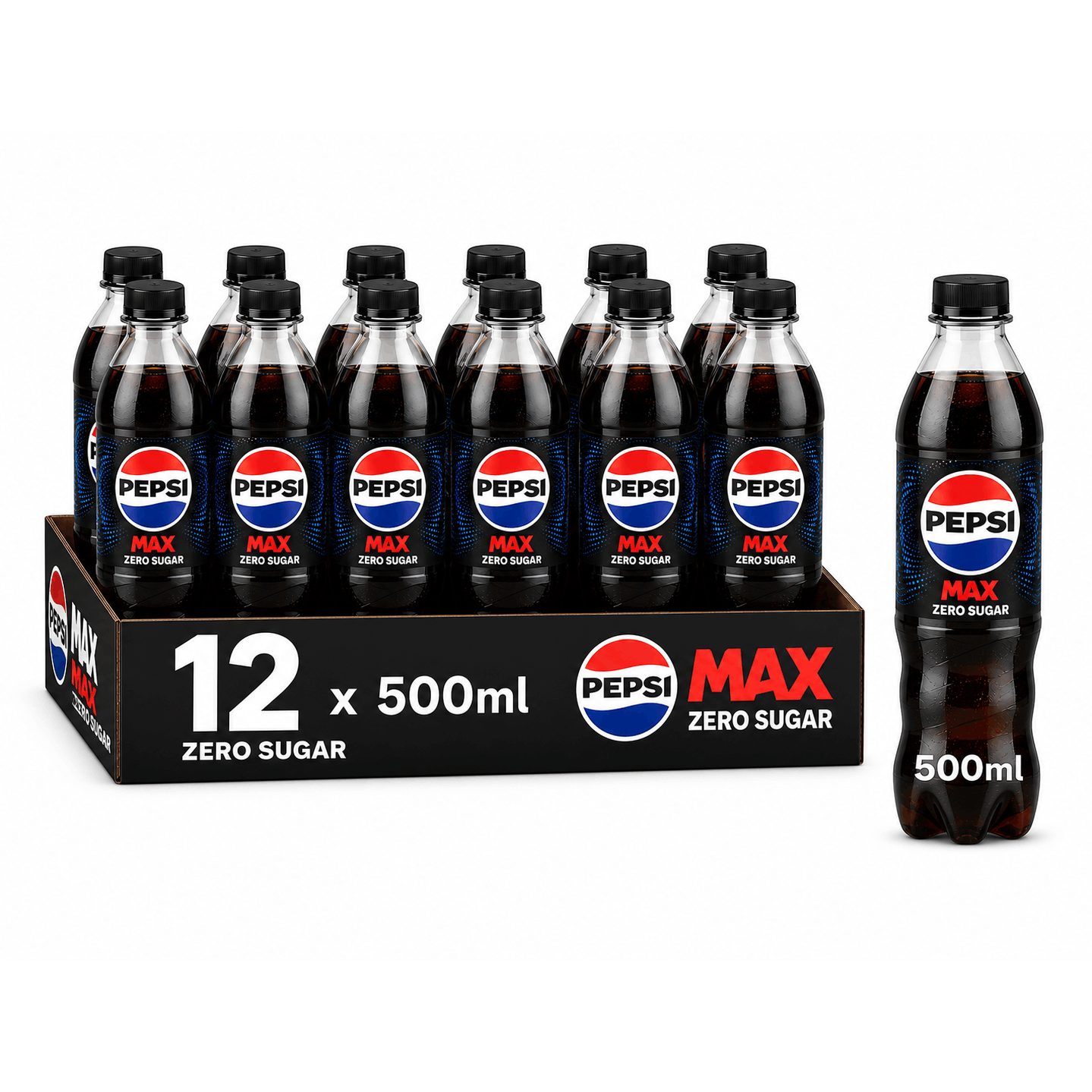 Pepsi Max No Sugar 500ml Bottles