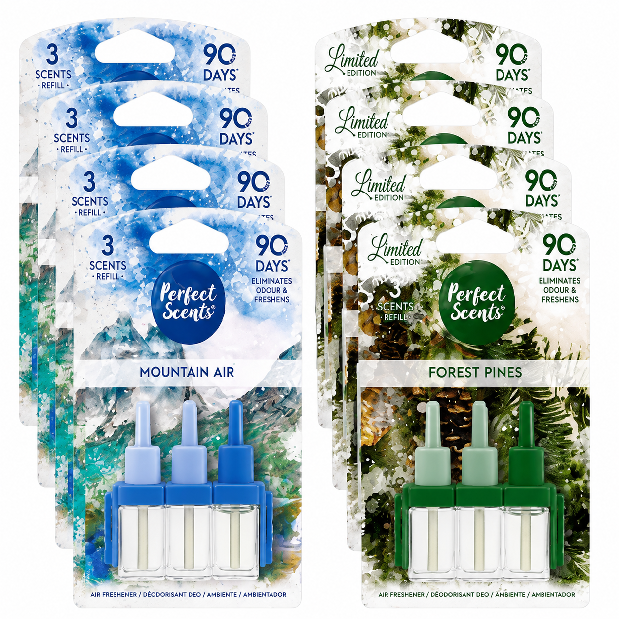 Perfect Scent Forest PineX4 & Mountain AirX4 (Packs Of 8)