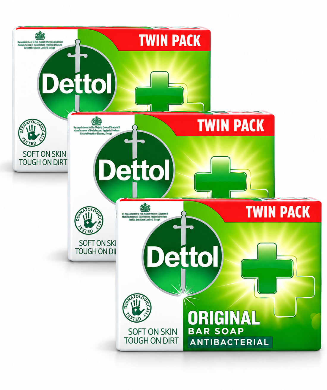 Dettol Original Antibacterial Soap Bars – Triple Twin Pack, 6 x 100g