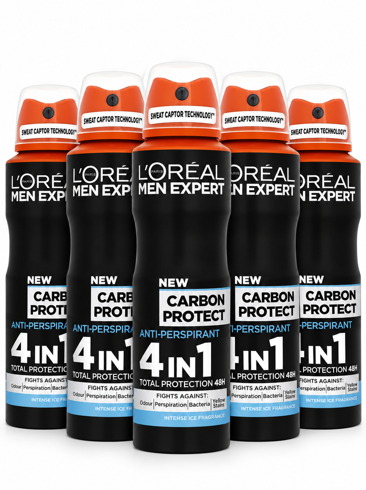 L'Oreal Men Expert Carbon Protect Deodorant 150ml (Pack of 6)