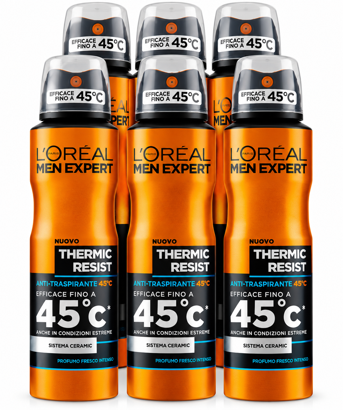L'ORÉAL Paris Men Expert Thermic Resist Deodorant Spray(Pack Of 6), Anti-Perspirant 48H, Effectiveness up to 45°