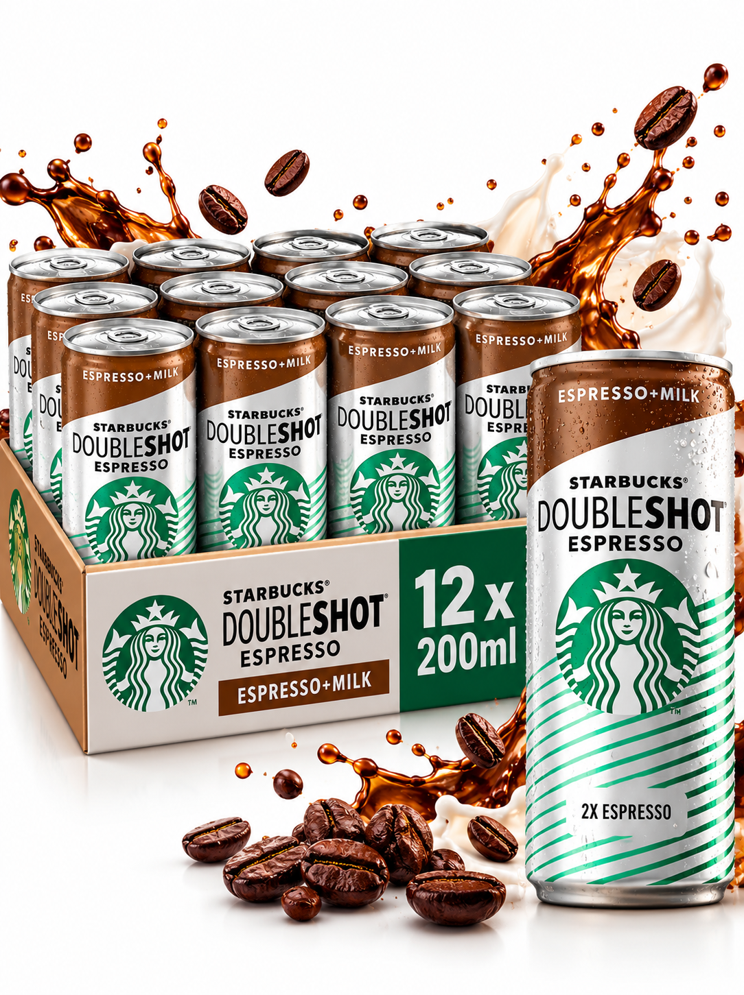 Starbucks Doubleshot Espresso Coffee (12 x 200ml)Cans, Ready to Drink Coffee