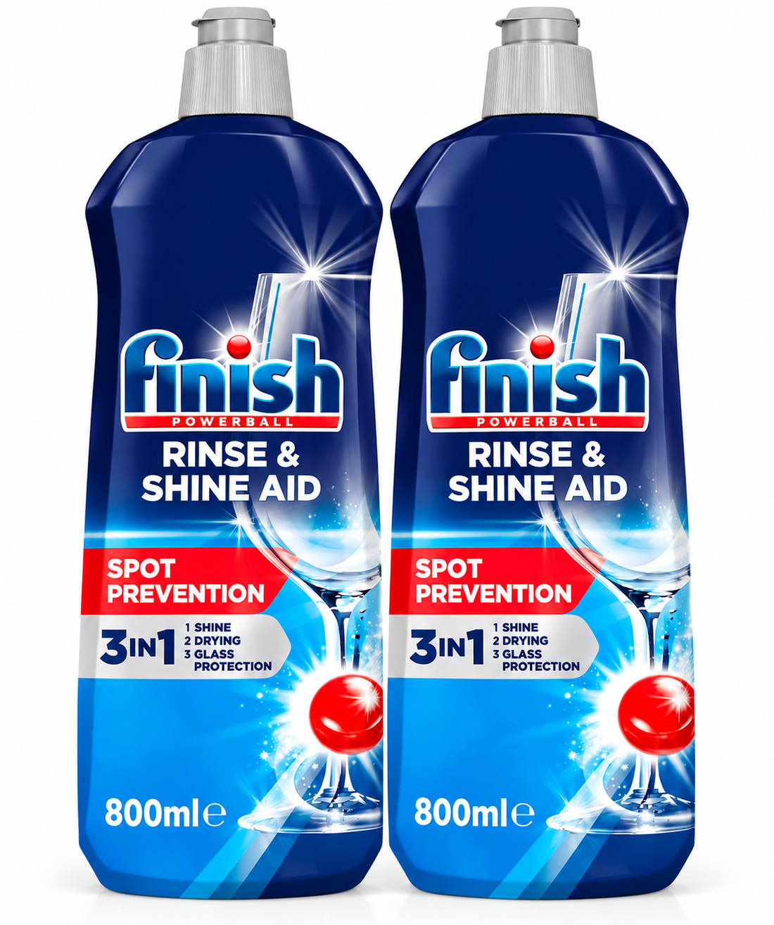 Finish Dishwasher Rinse & Shine Aid – Fresh, 3-in-1, Duo Pack, 2 x 800ml (1.6L)