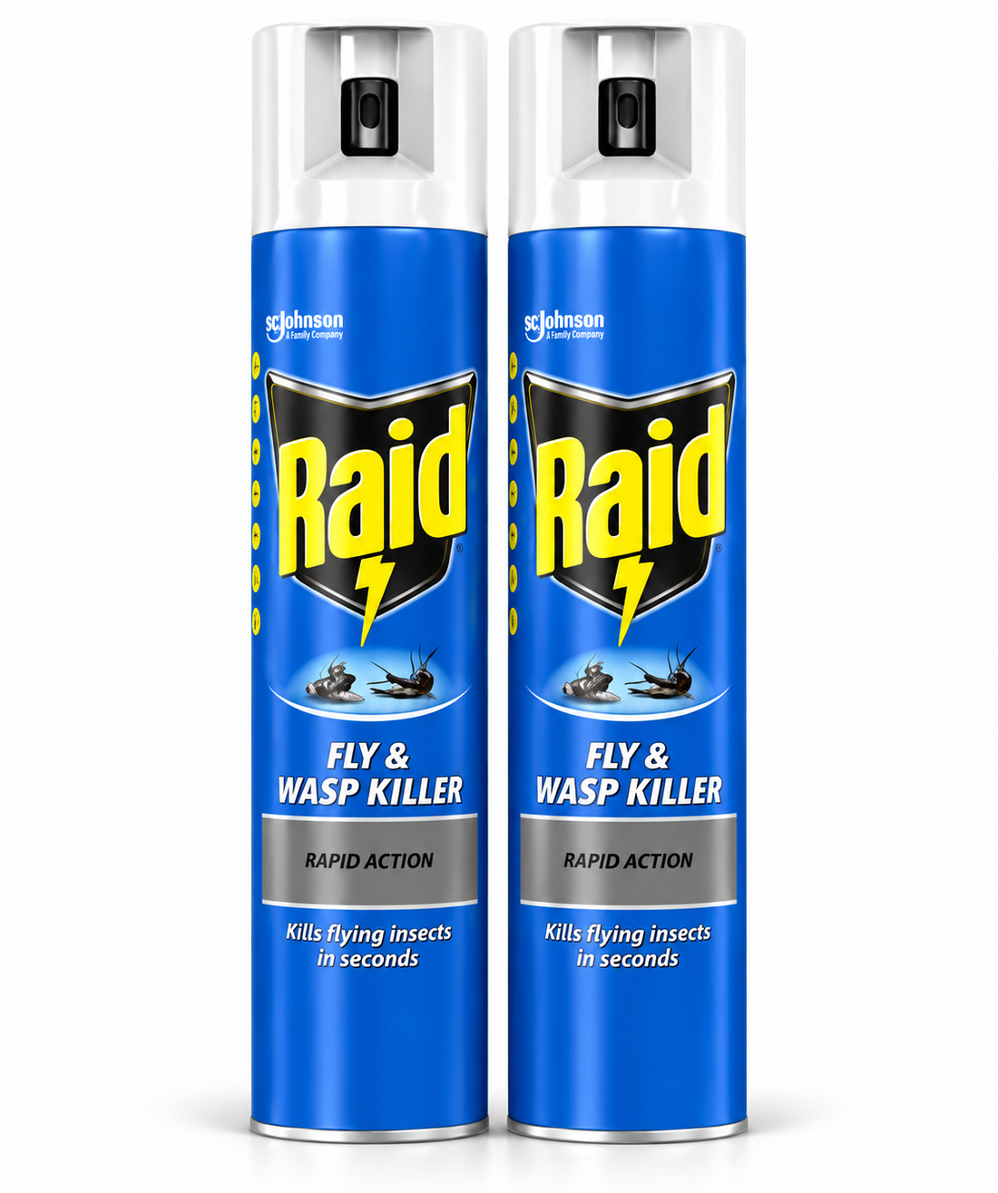 Raid Rapid Action Fly, Wasp & Mosquito Killer Aerosol Spray – Duo Pack, 2 x 300ml