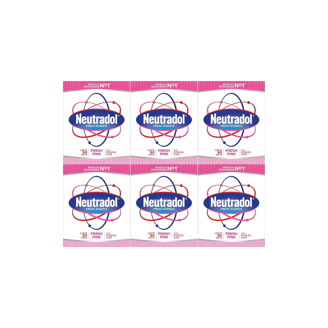 Neutradol Gel Air Freshner Pink Fresh 135g (Pack Of 6)