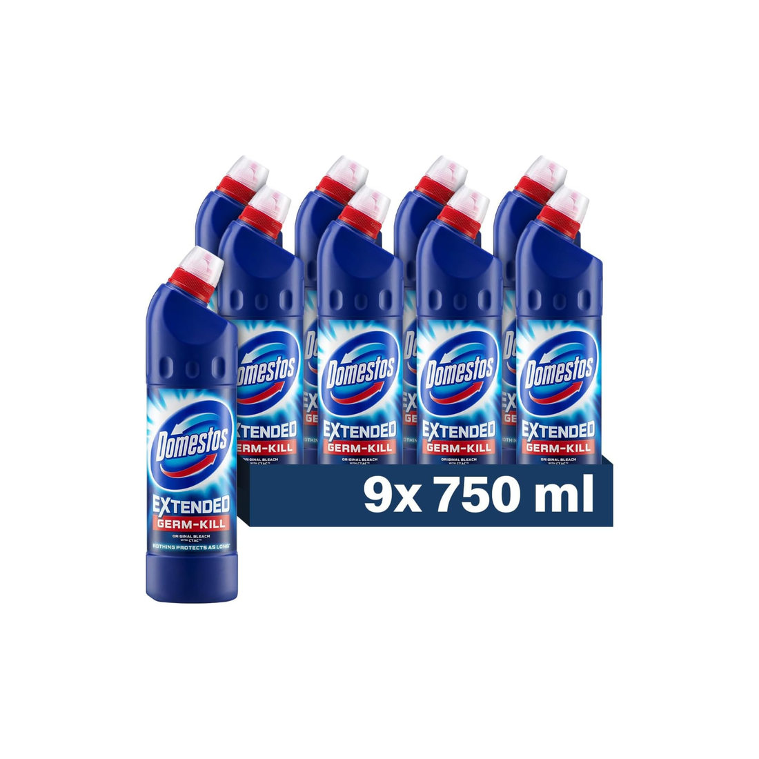 Domestos Toilet Bleach Original 750ml (Pack Of 9)