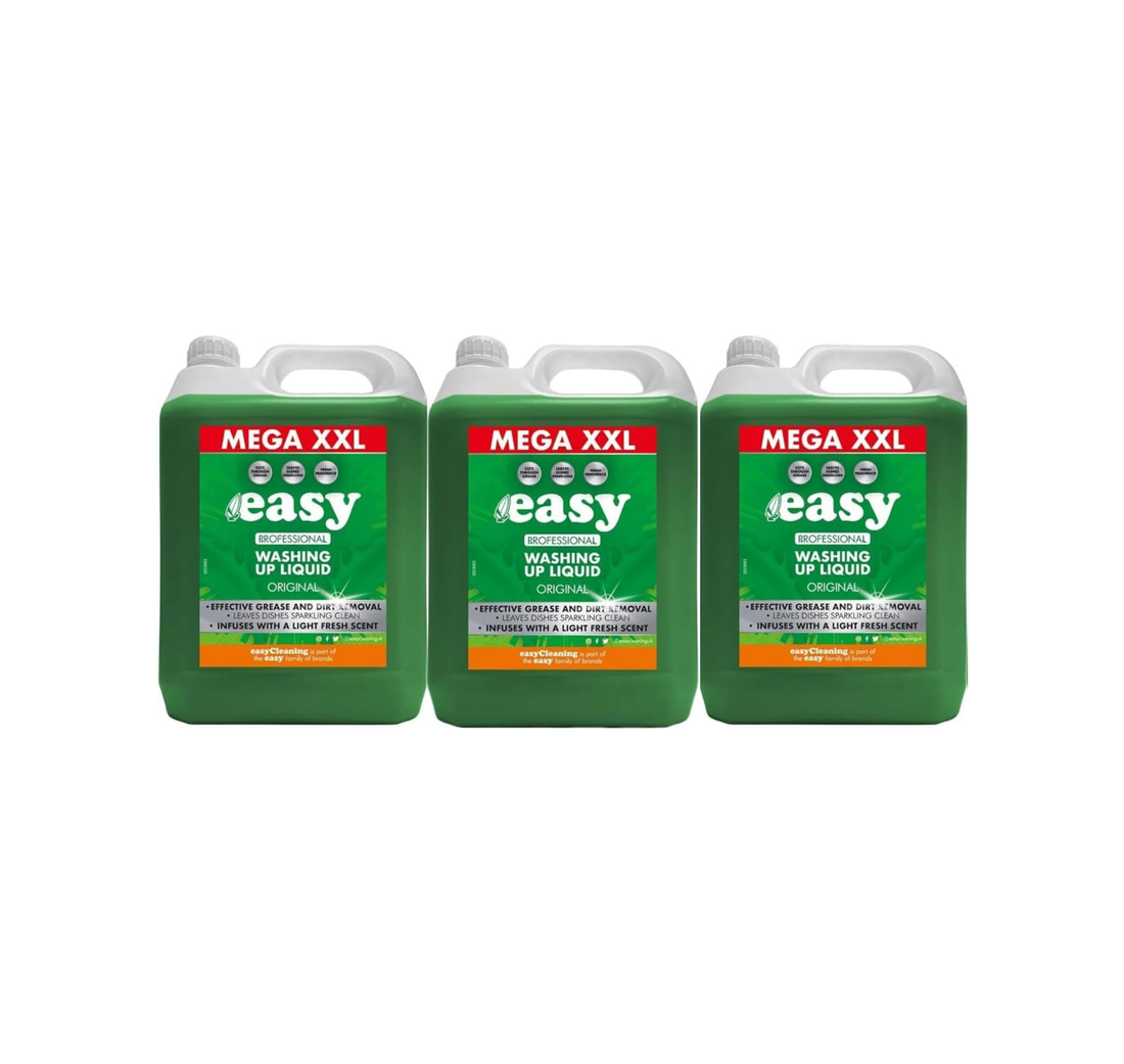 Easy Original Dish Washing Up Liquid Clean 5Ltr Pack Of 3