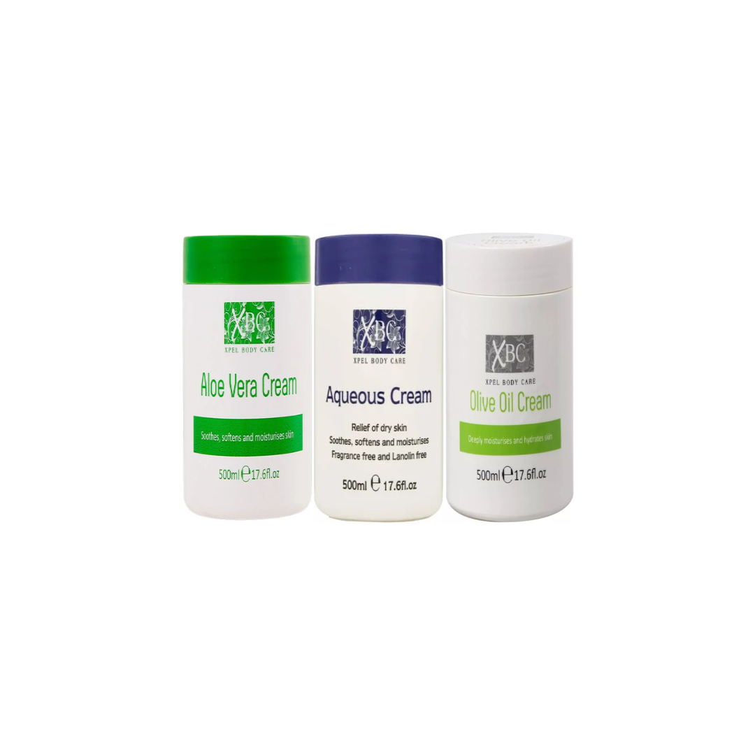 XBC Packs Of 3 (Aloe Vera, Aqueous Cream, Olive Oil )