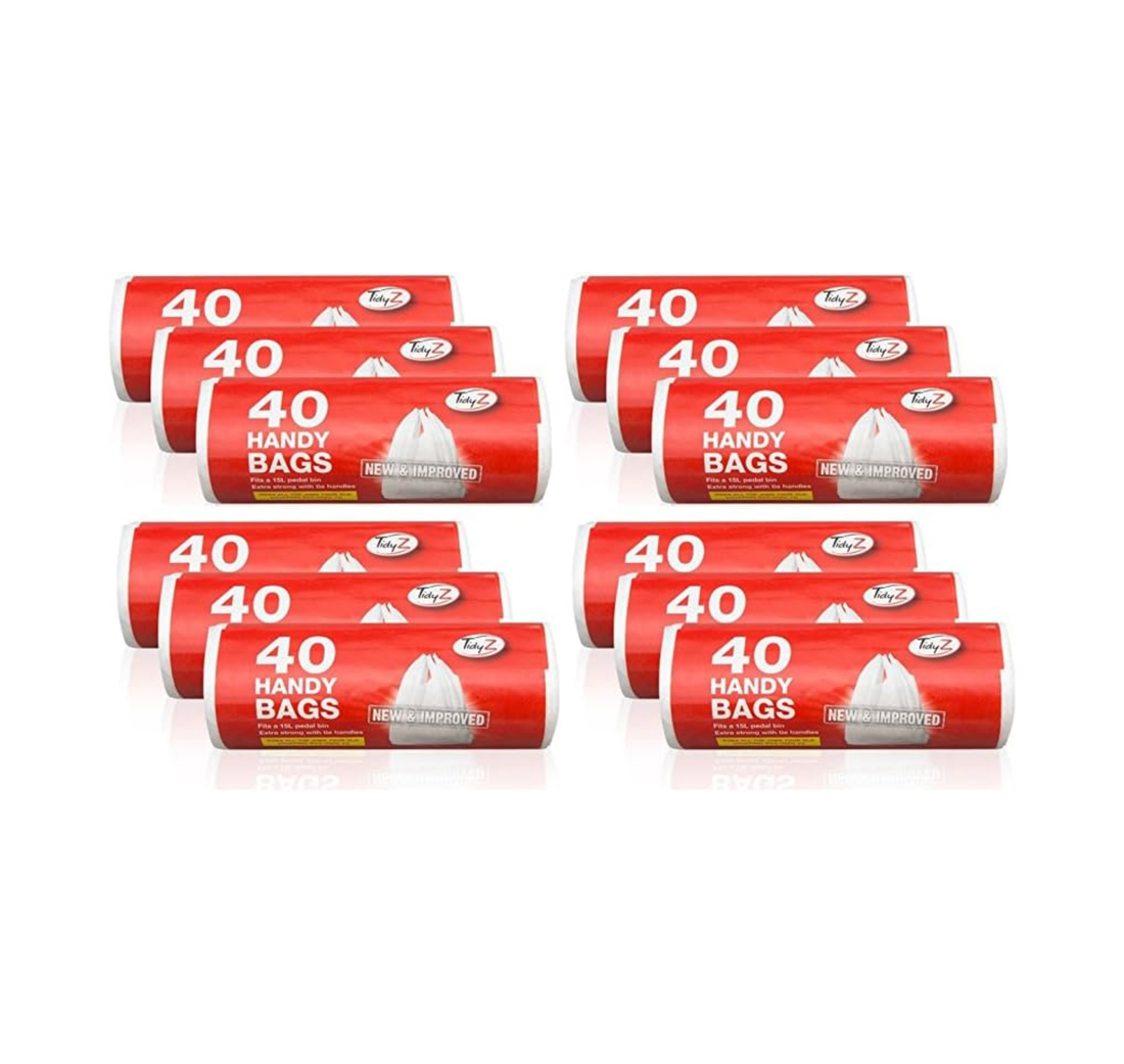 Tidyz Handy Carrier Bags Roll 15L (Pack Of 12)
