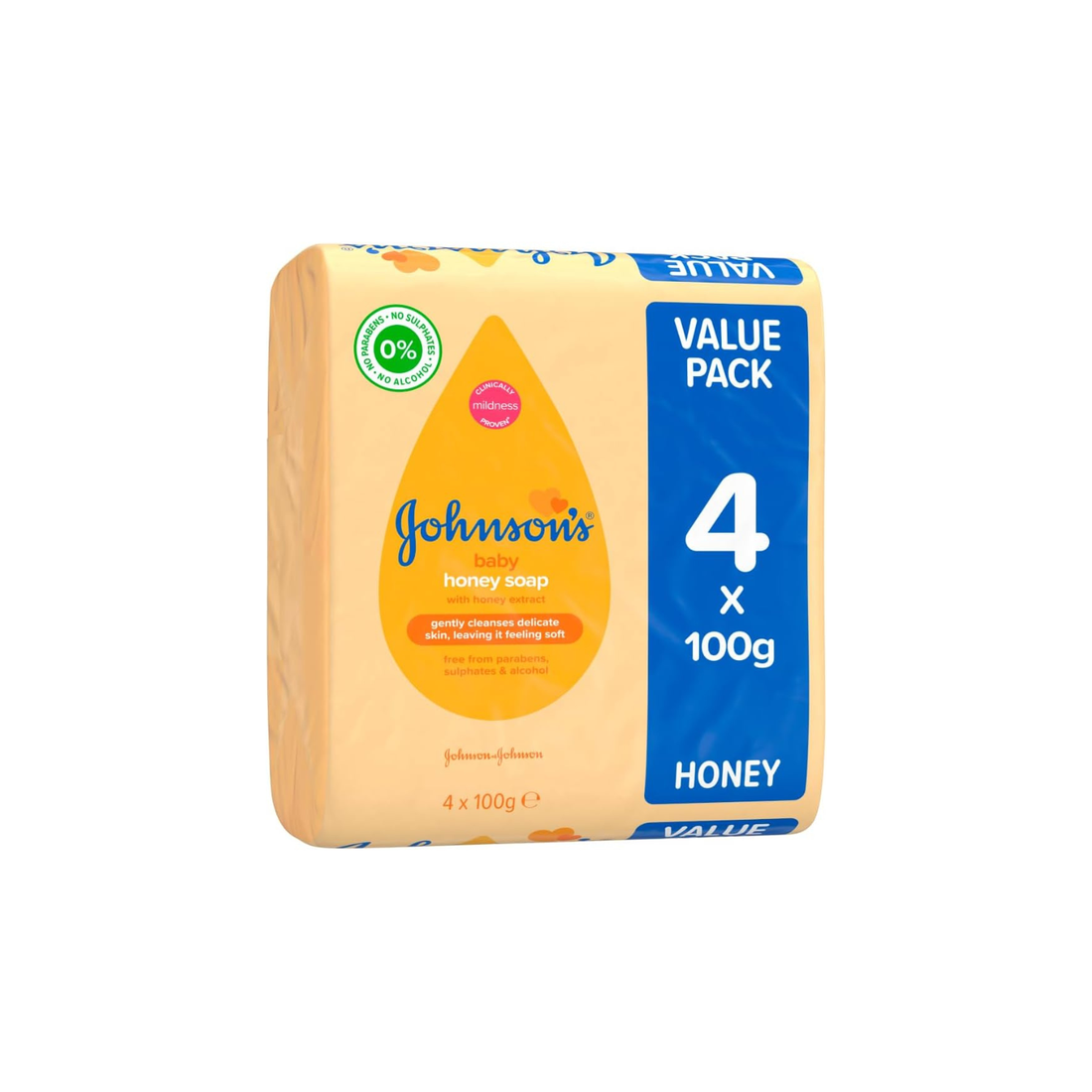 Johnson's Baby Soap with Honey 100 g x 4