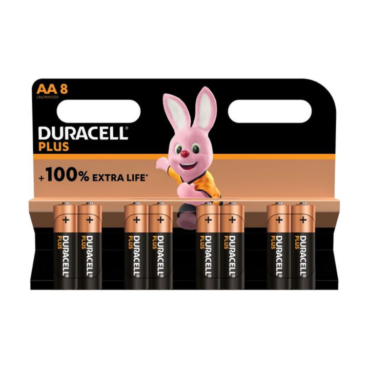 DURACELL Plus AA Alkaline Batteries - Pack of 8