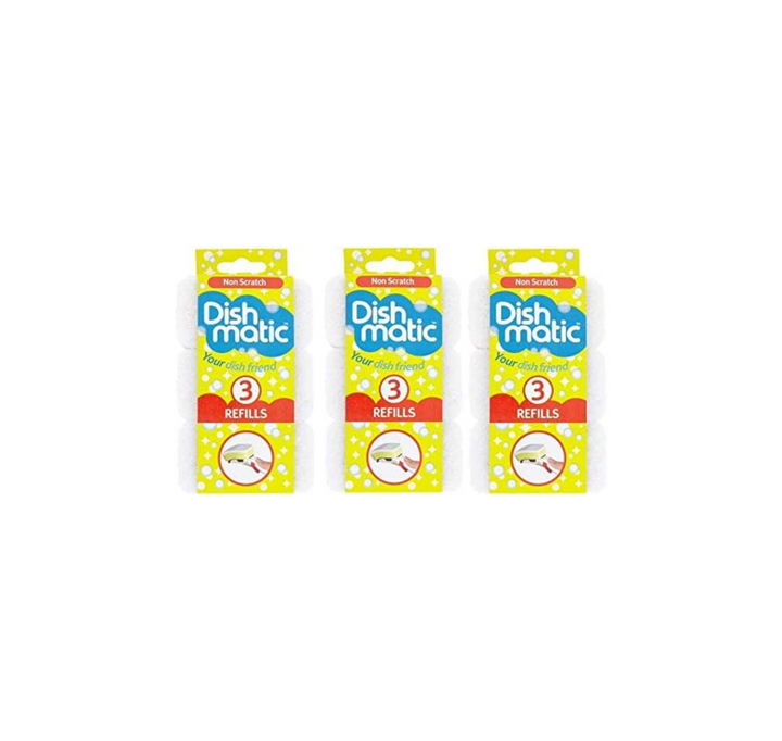 Dishmatic Dish Brush Refills Non Scratch (Pack Of 3)