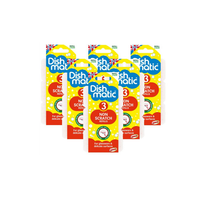 Dishmatic Dish Brush Refills Non Scratch (Pack Of 6)