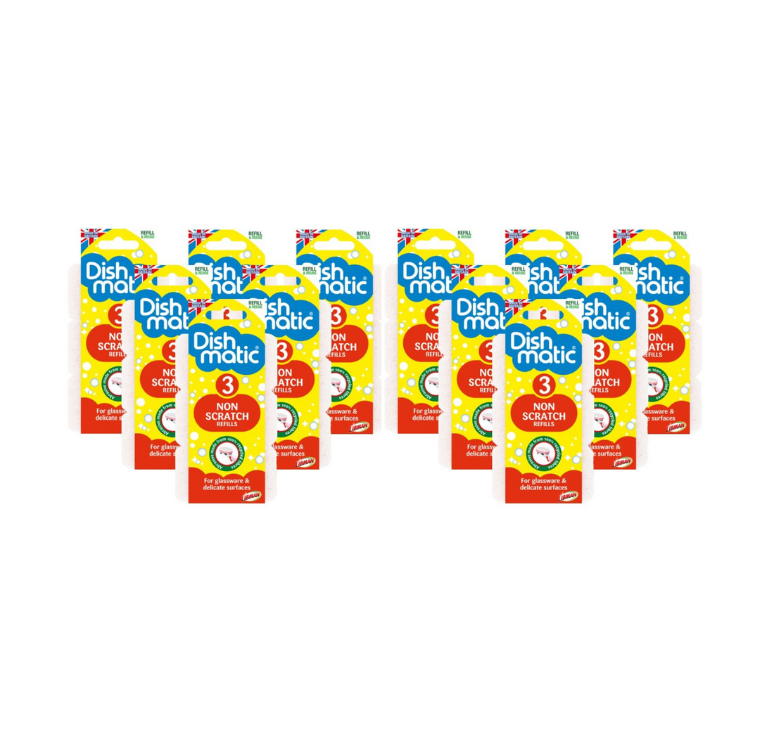 Dishmatic Dish Brush Refills Non Scratch (Pack Of 9)