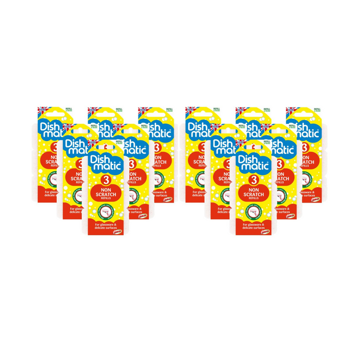 Dishmatic Dish Brush Refills Non Scratch (Pack Of 9)