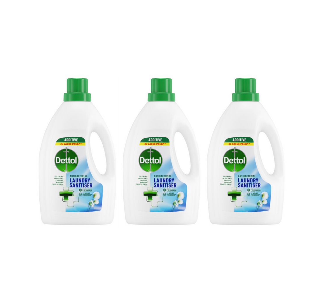Dettol Laundry Sanitiser Cotton 3L (Pack of 3)