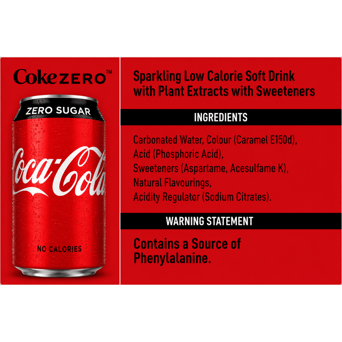 Coca-Cola Zero Sugar 330ml Cans