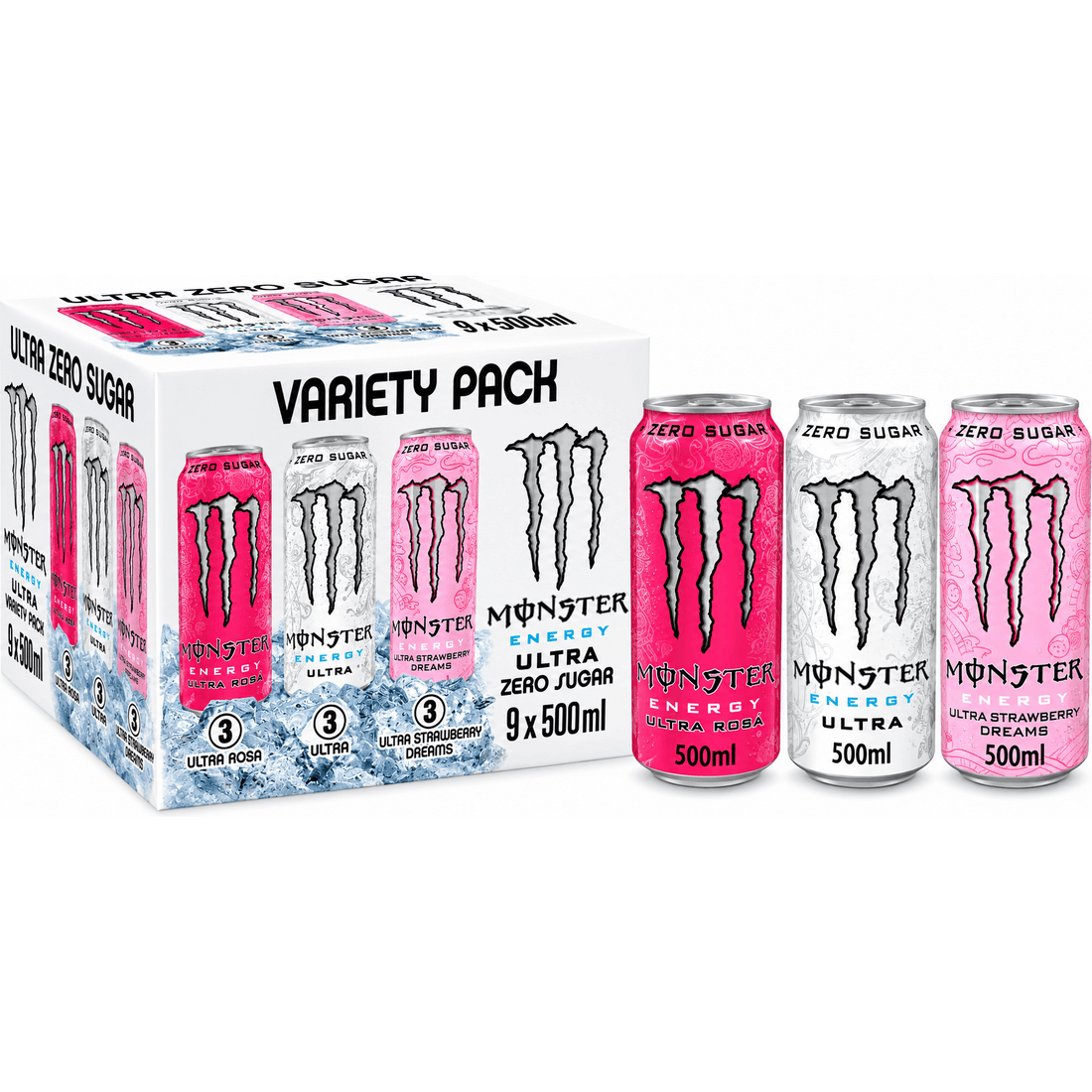 Monster Energy Ultra Variety Pack 9 x 500ml Cans