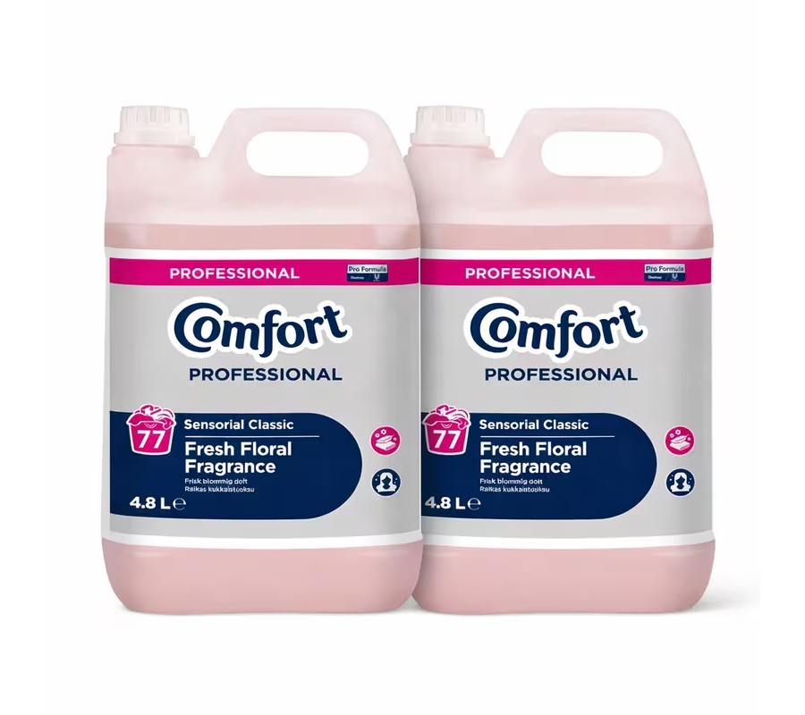 Comfort Professional Sensorial Classic Fabric Softener (2 x 4.8L), Pink Fresh Floral Fragrance, 154 Washes