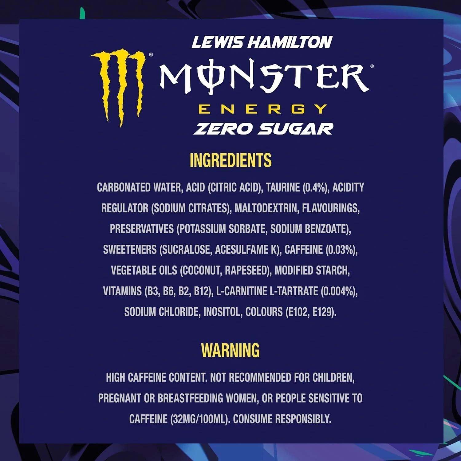 Monster Energy Zero Sugar Lewis Hamilton Edition 500ml Cans