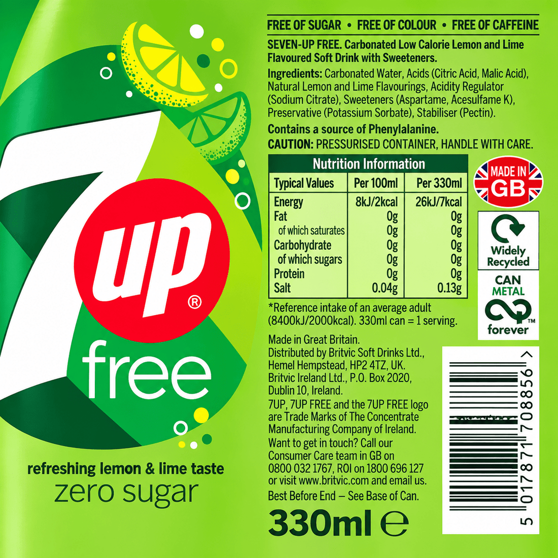 7UP Lemon & Lime 330ml Cans
