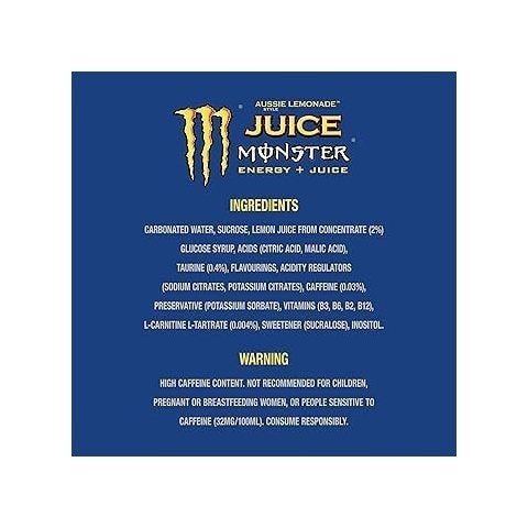 Monster Energy Juiced Aussie Lemonade 500ml Cans